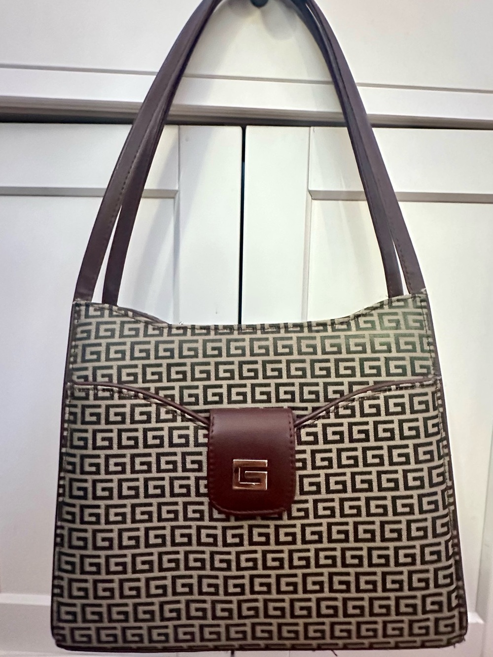 Brown Monogram Pattern Shoulder Bag